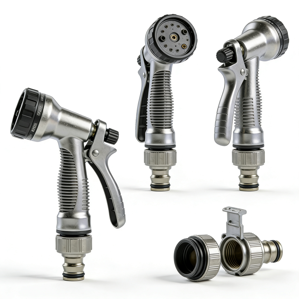 Boltrion 2 Pack 10 Watering Patterns Spray Nozzles Heavy Duty Hose Head Hose Attachment